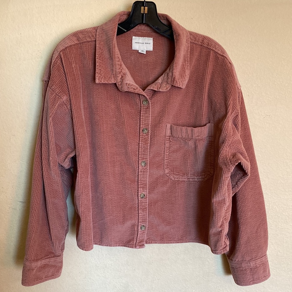 American Eagle Cropped Corduroy Top